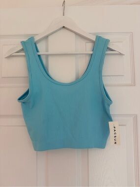 PacSun Contour Ribbed Crop Tank | Blue | Small | NWT